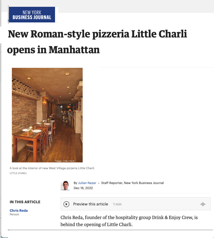 Little Charli in New York Business Journal